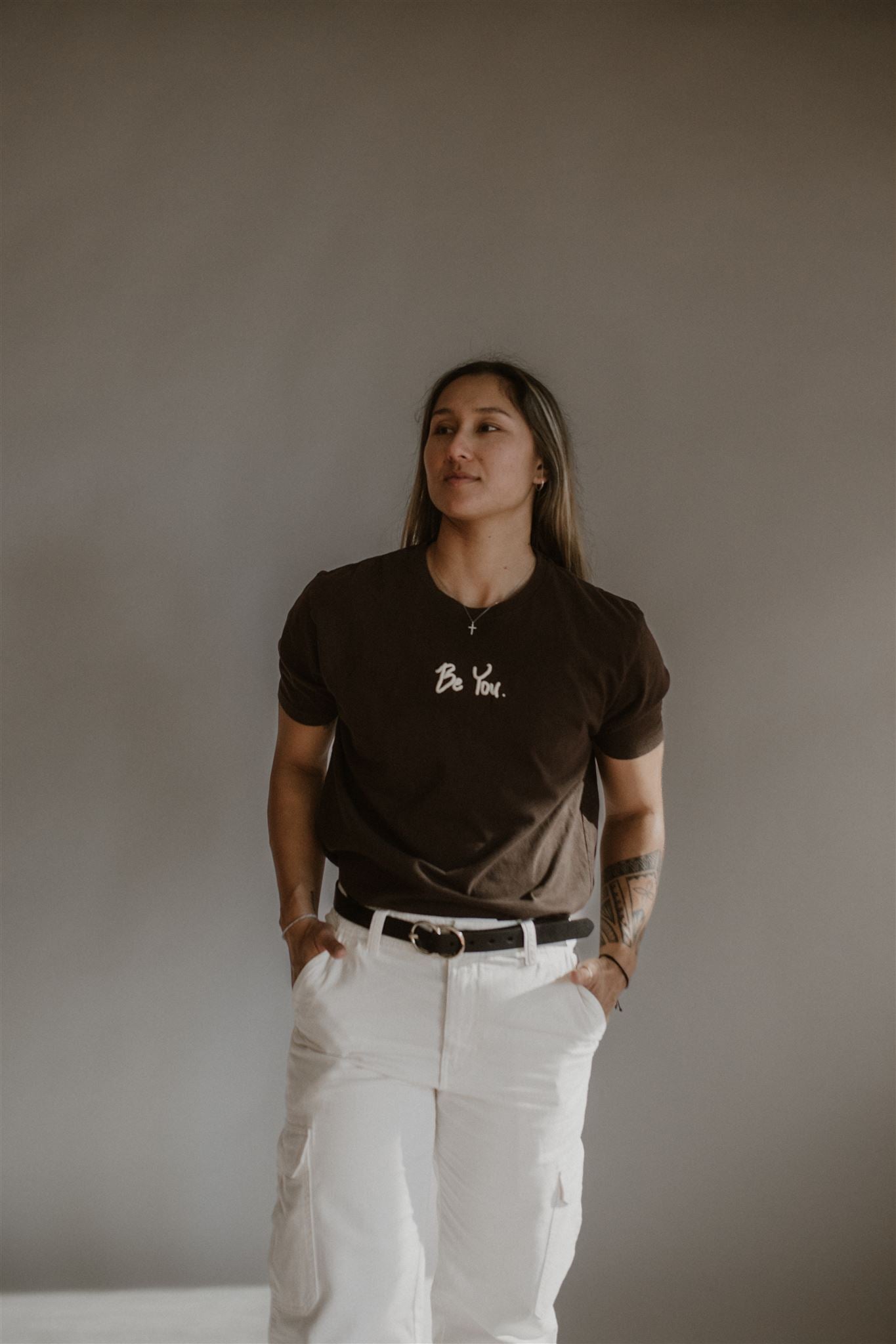 Dark brown affirmation t-shirt