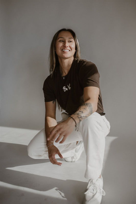 Dark brown affirmation t-shirt